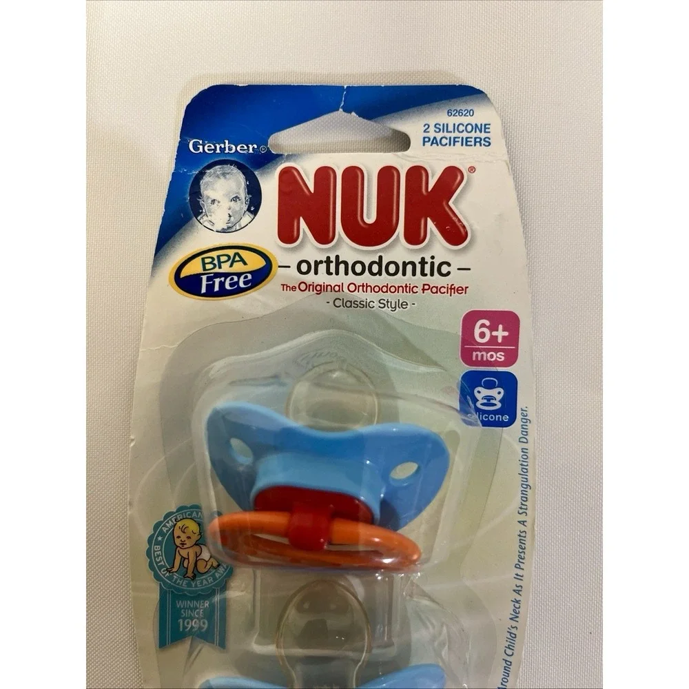 Gerber NUK 2009 Orthodonic Pacifier, 2 Pack 6+months NWT